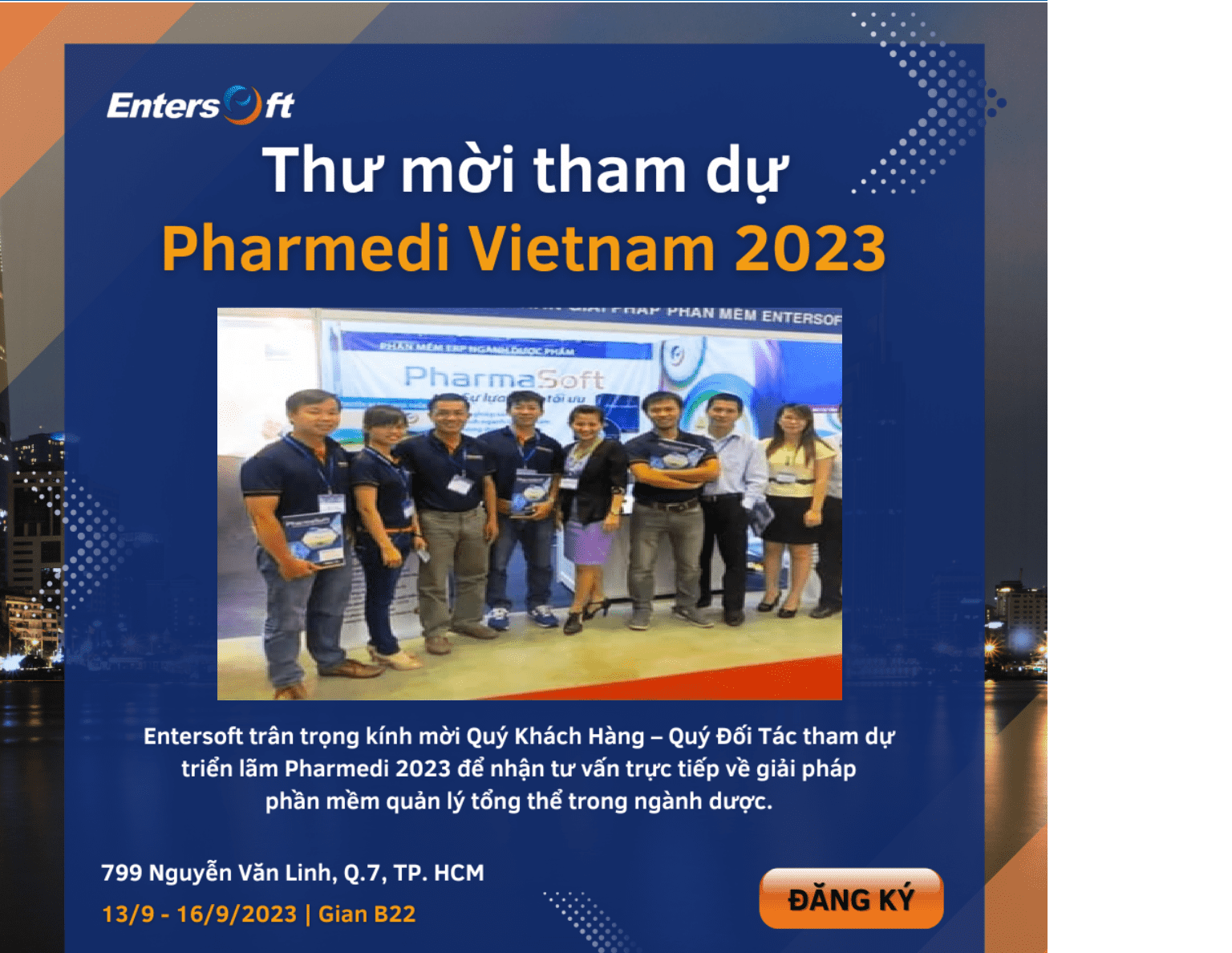 Thông báo: Entersoft góp mặt tại triển lãm Pharmedi Vietnam 2023